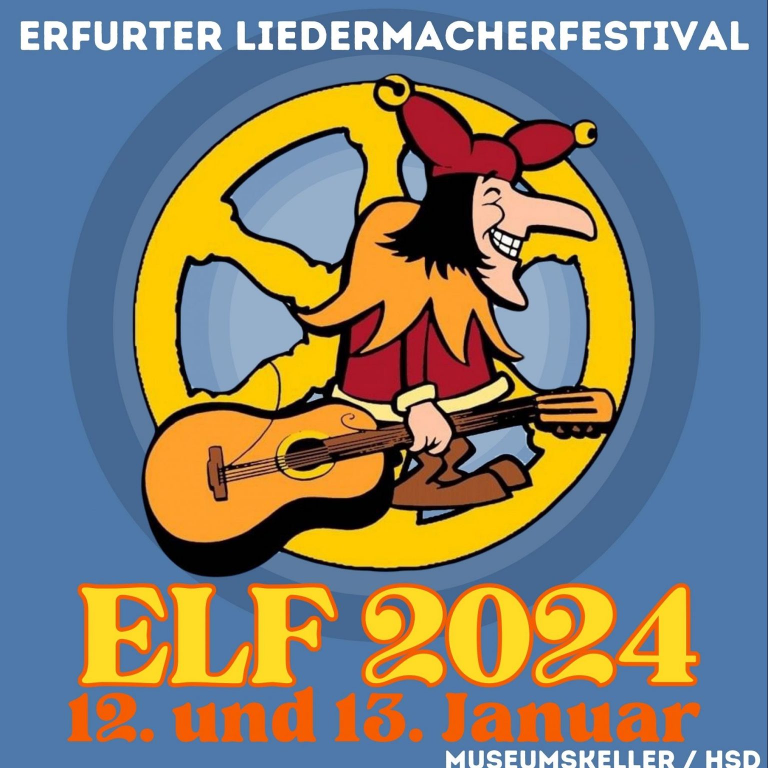 Plakat zum Erfurter LiedermacherInnen-Festival 2024